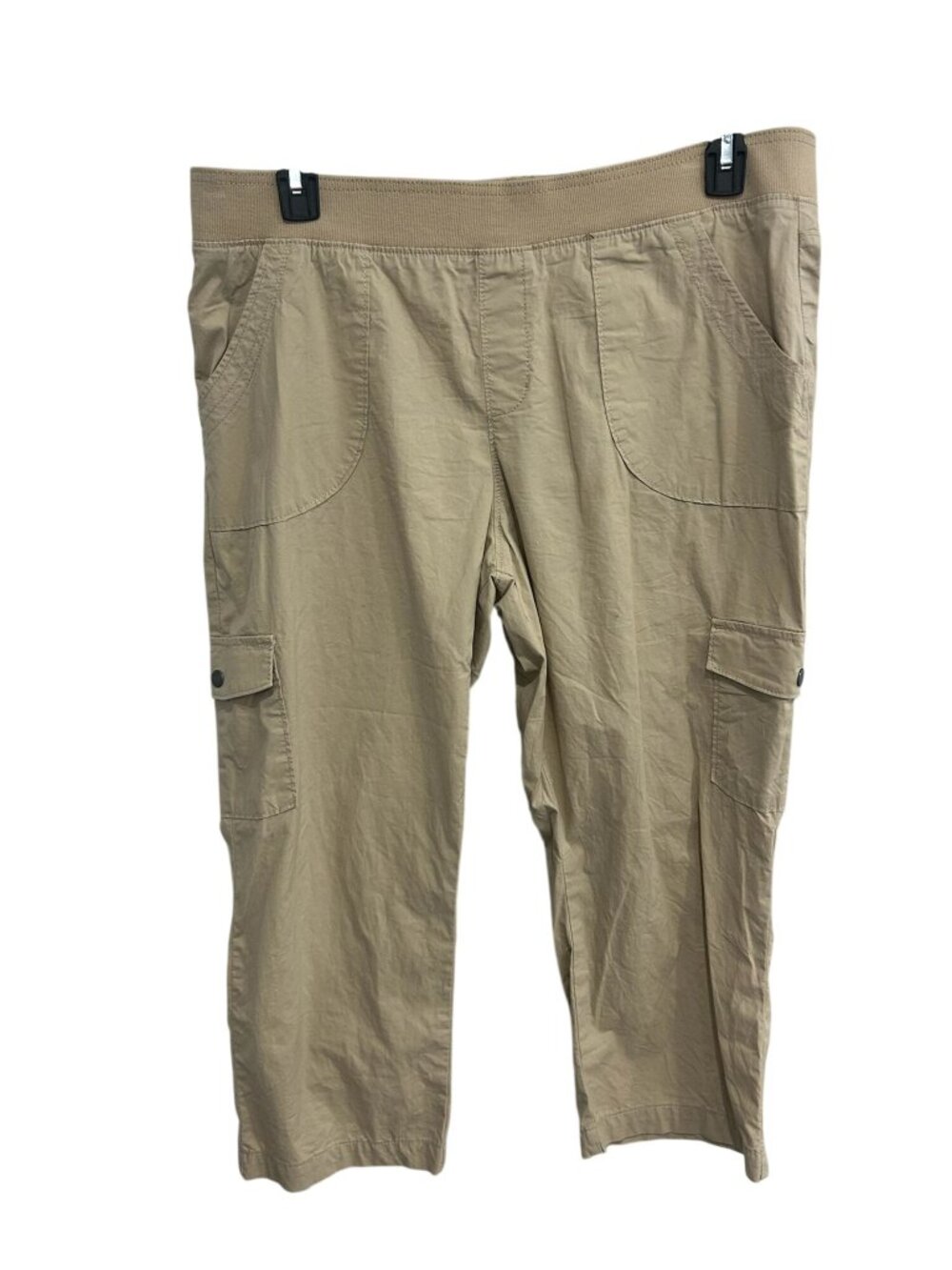 Lee 16 Beige Relaxed Fit Mid Rise Cargo Capri Pants Utility Gorpcore